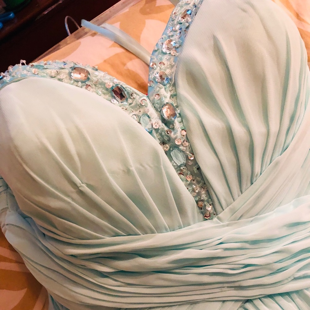 Light Blue Strapless Maxi Dress Size 12